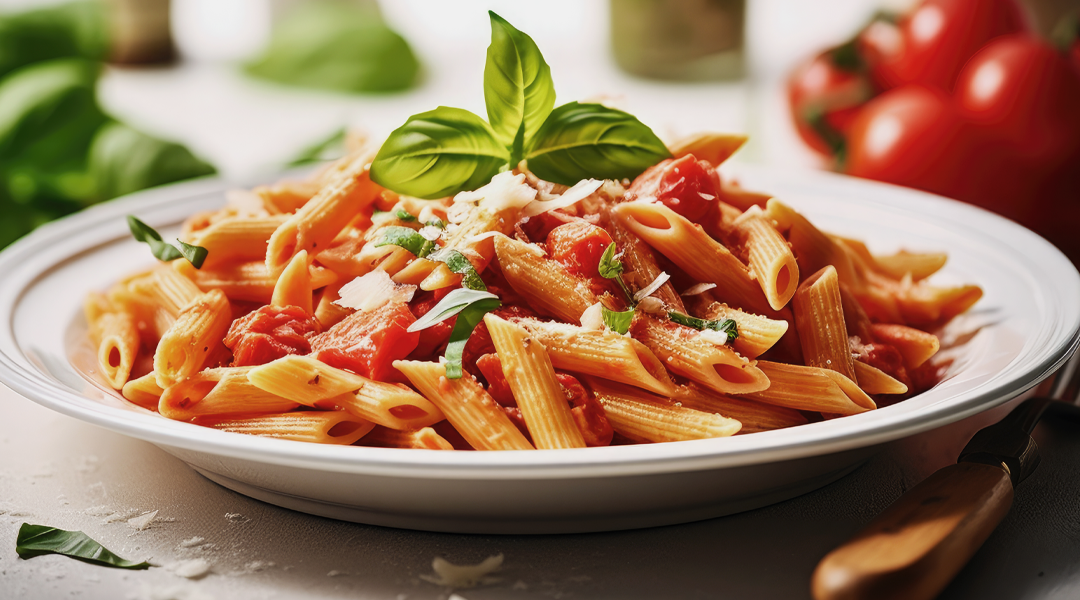 Pasta al pomodorino e verdure fresche