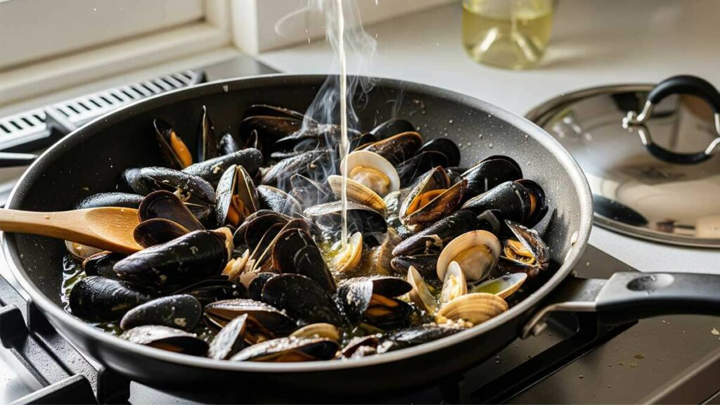 cozze e vongole saltate in padella primo piatto di pesce