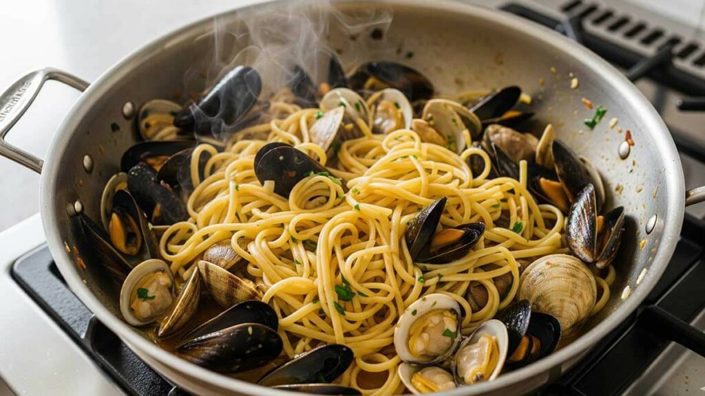 ricetta linguine cozze e vongole primo piatto di pesce