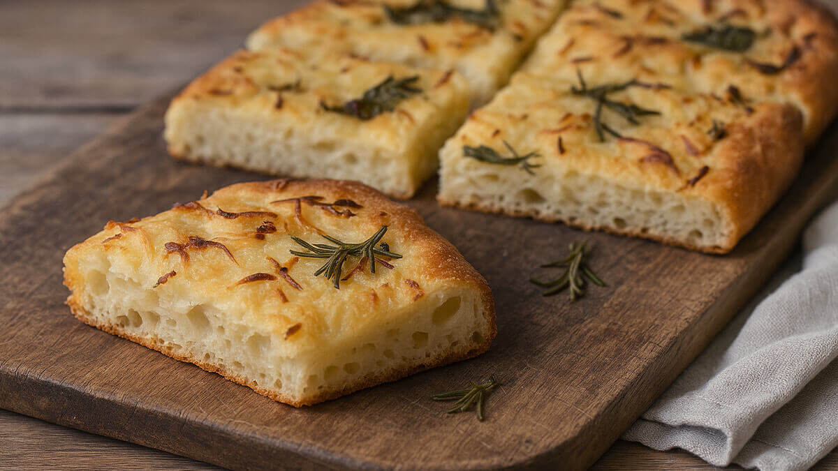 focaccia patate scamorza e rosmarino