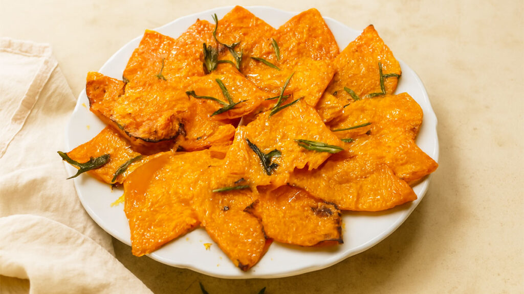 Zucca al forno con rosmarino e grana