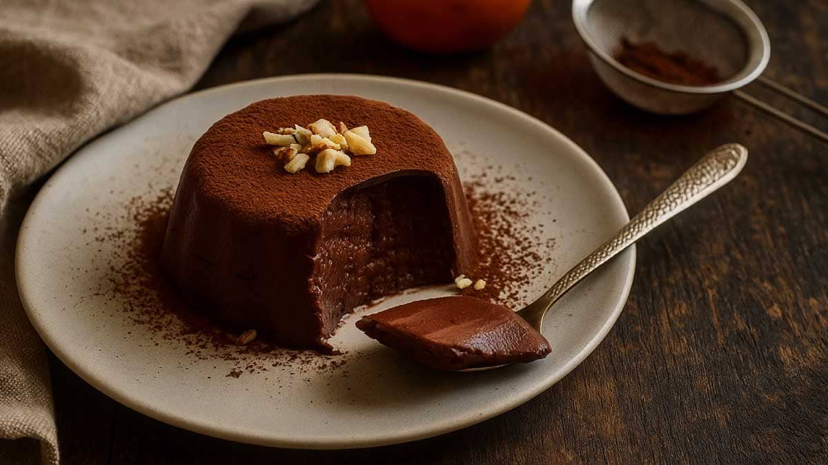 budino ai cachi e cacao senza cottura
