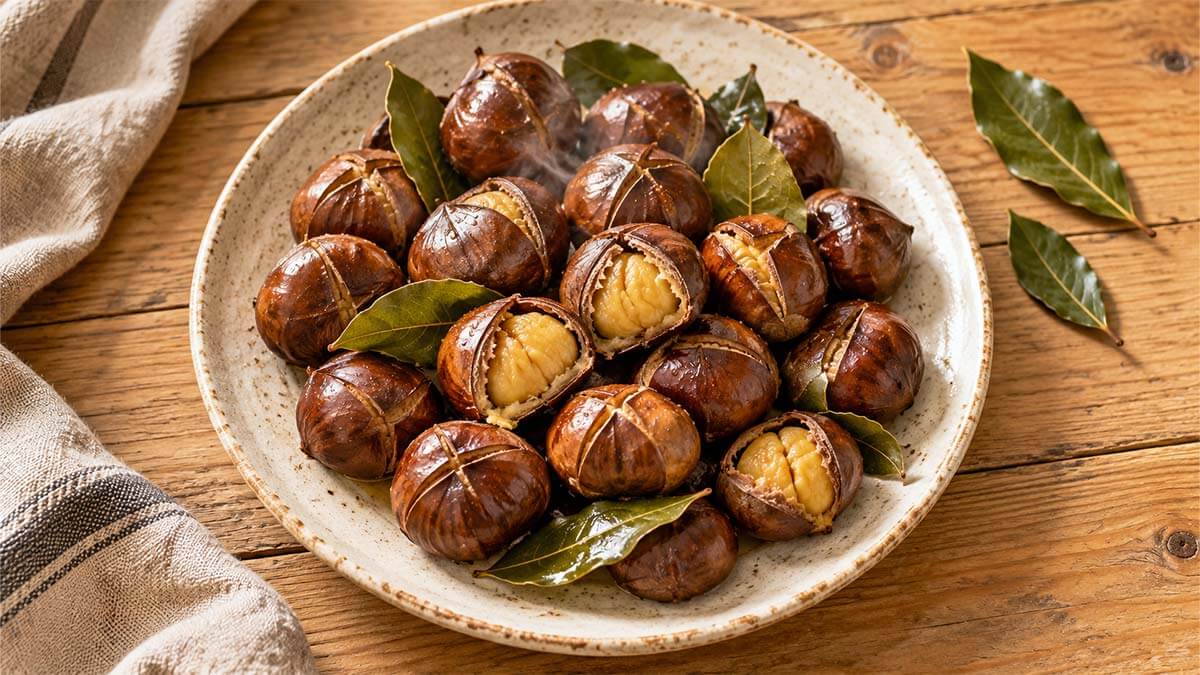 castagne bollite all'alloro ricetta saporido
