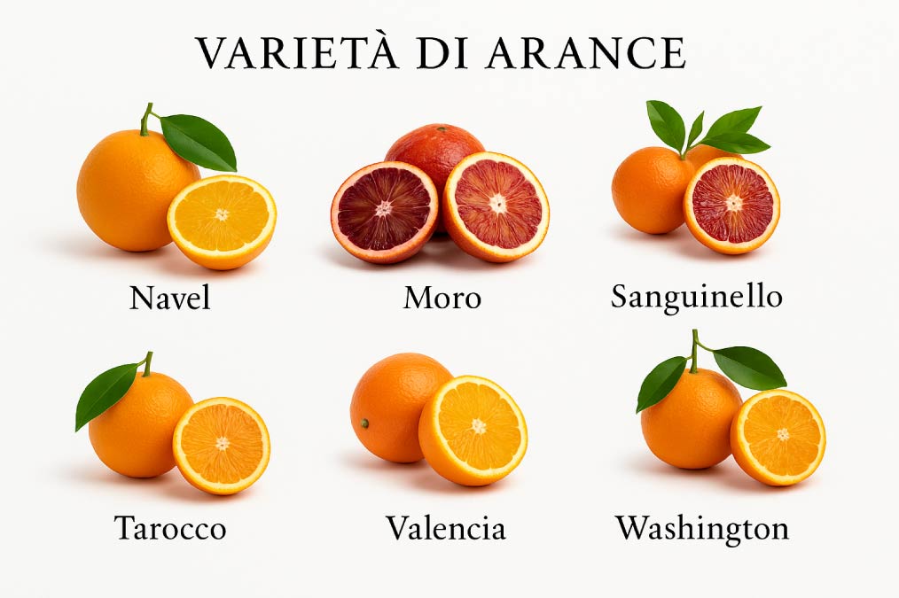 varietà e tipi di arance saporido