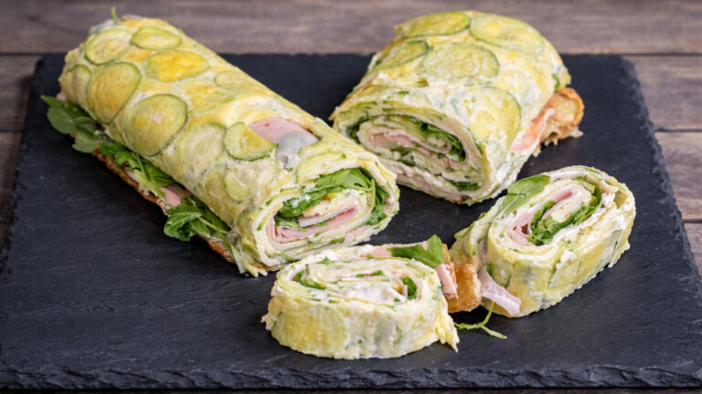 rotolo di zucchine con prosciutto cotto e philadelphia saporido