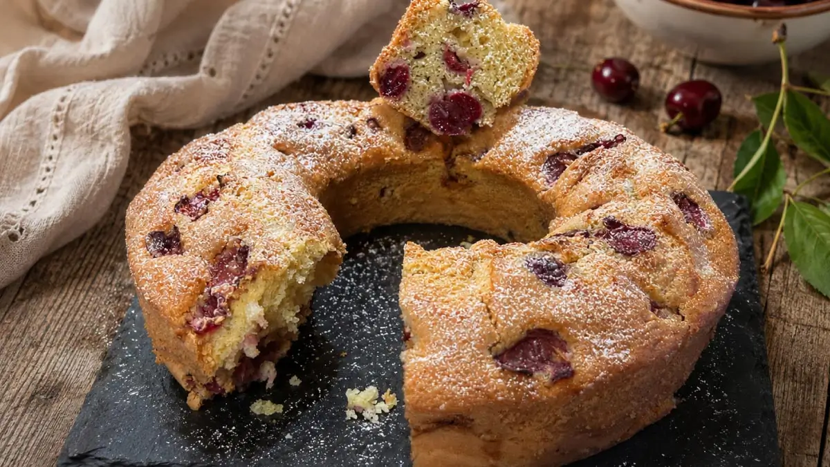 come fare la ciambella soffice alle ciliegie saporido