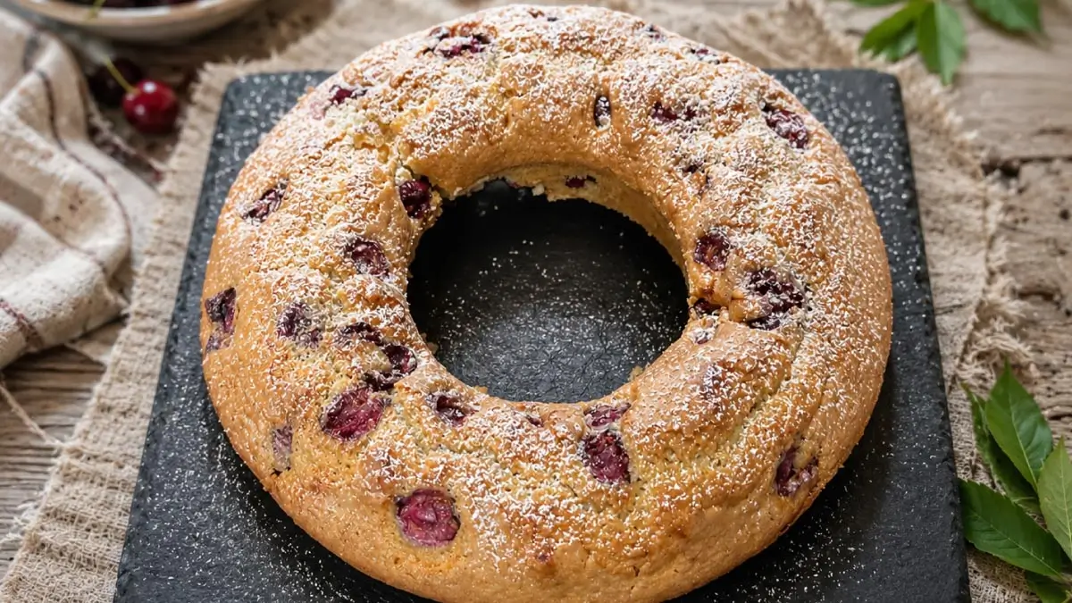 ricetta ciambella soffice alle ciliegie saporido