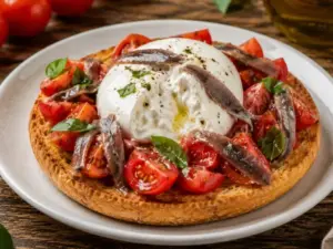 ricetta fresella burrata e alici saporido